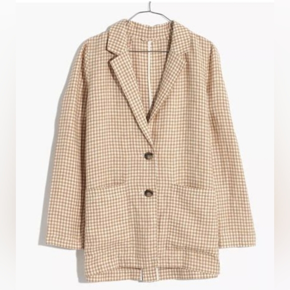 Madewell NWOT Gingham Dorset Blazer Medium - Picture 5 of 9